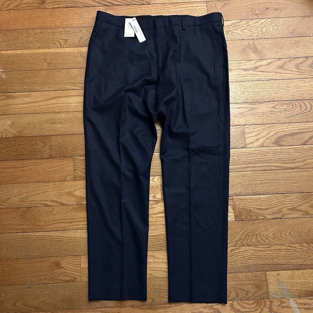 NEW J Crew Ludlow Slim 100% Wool Navy Blue Pleated Suit Pants 36x30